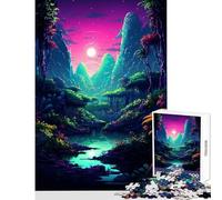 Alien Jungle Pixel Art 1000 Piece Jigsaws for Adults Puzzle Stimulate Active Brain And Mind Gentle Relaxing Fun Activity (38x52cm)