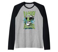 Alien Karate Ramen Master, Sensei Alienígena with Chopsticks Raglan Baseball Tee