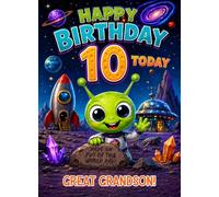 Alien Kids 10th Birthday Card for Great Grandson
