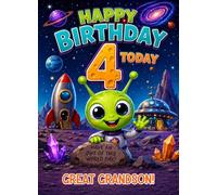 Alien Kids 4th Birthday Card for Great Grandson