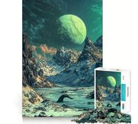 Alien Landscape with A Sea Monster 1000 Pieces Puzzles for Adults Relax Game Tension Relief Fun Challenge Birthday Surprise (38x52cm)