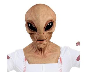 Alien - Latex Full Head | Realistic Halloween Horror | Funny Extra-Terrestrial Costume Accessory For Adults Haunted Houses Theme Parties Cosplay And Spooky Holiday Celebration Use