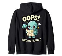 Alien Lost on Earth Oops Wrong Planet Area 51 Zip Hoodie