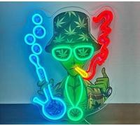Alien Marijuana Leaf Neon Signs Cannabis Weed LED Neon Lights