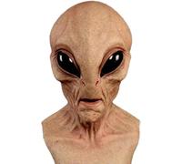 Alien Mask 2025 Alien Face Mask Halloween Masks Horror Realistic Alien for Adults Big Eyes Scary Alien ET for Halloween Carnival Costume Party (B)