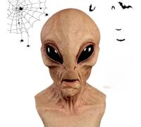 Alien Mask, 2025 Scary Latex Full Head Halloween Masks, Realistic Alien Horror Costume for Men and Women, Big Eyes, Scary Aliens for Halloween, Carnival Costume Party (Masks C)