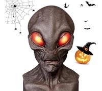 Alien Mask 2025 Upgrade - Realistic Horror Mask with Big Eyes, Scary ET Mask for Adults, Perfect for Halloween Costume Party
