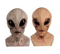 Alien Maskque for Adults, Realistic Latex Scary Halloween Costumes | Full Head Creepy Alien Headwear, Realistic Face Maskque, Cosplay Props for Halloween Carnival World Book Day Dress Up