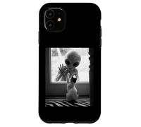 Alien Meet Cat UFO Creepy Aesthetic Cat Lover Men Women Kids Case for iPhone 11