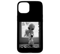 Alien Meet Cat UFO Creepy Aesthetic Cat Lover Men Women Kids Case for iPhone 15 Plus
