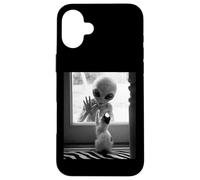 Alien Meet Cat UFO Creepy Aesthetic Cat Lover Men Women Kids Case for iPhone 16 Plus