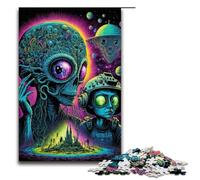 Alien Monster Piece Puzzle Wooden Jigsaw Perfect for Teenagers Family Bonding Brain Teaser & DIY Home Decor Gift 1000 PCS(75x50cm)