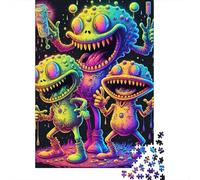 Alien Monster7 Wooden Jigsaw Puzzles for Adults 1000 Piece Toys Family Jigsaw Games Birthday Gifts Puzzle Educational Boys Girls 1000pcs (75x50cm)