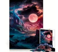 Alien Moonlight Realms 1000 Piece Jigsaws for Teenagers Memory Build Home Play Home Enjoyable Great Gift (50x75cm)