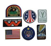 Alien Movie Weyland Nostromo USCM Colonial Marines Eagle Crew Patch Set, 7 Iron On Badges [AL10]