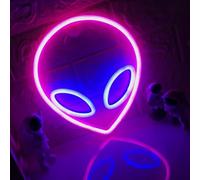 Alien Neon Sign Pink And Blue Alien Decoration Neon USB/Battery Operation Cool Appearance Soft Lighting Suitable For Children's Bedroom Playroom Decoration Energy Saving
