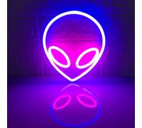 Alien Neon Sign, Pink and Blue Decorations Neon Lights with USB/Battery Operated, Cool Alien Light Neon Signs for Bedroom, Gaming Room, Aesthetic Hanging Led Signs for Wall Decor