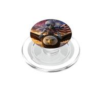 Alien on Bald Eagle & American Flag Glasses UFO Disclosure PopSockets PopGrip for MagSafe