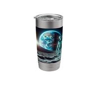 Alien on The Moon Stainless Steel Insulated Tumbler