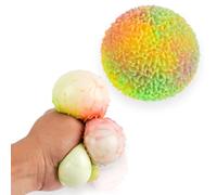 Alien Orb Squishy Stress Relief Toy - Colourful, Rainbow Textured Ball, Fidget Squeezable Kid Toy, Funny Sensory Orb, Anxiety, Office, Party Bag Filler, Bizzare Fun