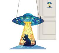 Alien Ornament - 2D Acrylic Hanging Pendant | Room Decoration Cat Pattern Decor For Christmas Tree Window Sill Balcony Home Wall Art Suncatcher Fantasy Space Present