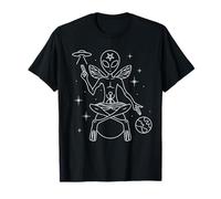 Alien Outer Space Man Satanic Baphomet with Pentagram & UFO T-Shirt