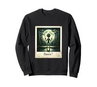 Alien Peace Cosmic Forest Vintage Photo UFO Encounter Sweatshirt