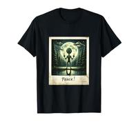Alien Peace Cosmic Forest Vintage Photo UFO Encounter T-Shirt