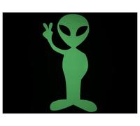 Alien Peace Glow in The Dark Sticker (Extra Large) - Peel and Stick!