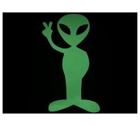 Alien Peace Glow in The Dark Sticker (Large) - Peel and Stick!