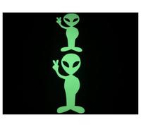 Alien Peace Glow in The Dark Sticker (Medium) - Peel and Stick!