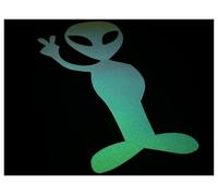 Alien Peace Opal Glow in The Dark Sticker (Large) - Peel and Stick!