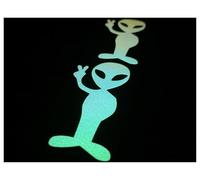 Alien Peace Opal Glow in The Dark Sticker (Medium) - Peel and Stick!
