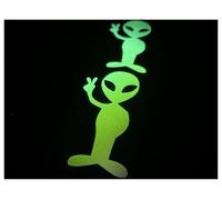 Alien Peace Sunset Opal Glow in The Dark Sticker (Medium) - Peel and Stick!
