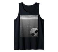 Alien Peeking Over Ocean UFO Surveillance Scene Tank Top