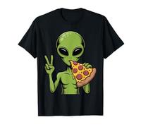 Alien Pizza Peace Funny Design for Pizza Lovers and UFO T-Shirt