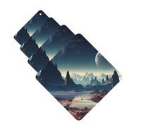Alien Planet Car Air Fresheners Cards Set of 4 Pieces Personalized Car Fresheners Gifts for Men Women Auto Aromatherapy Tablets Hanging Scented Cards for Wardrobe Bathroom