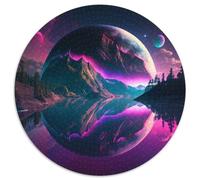 Alien Planet Landscape Jigsaw Puzzle 1000 Pieces Cardboard Jigsaw Artwork Decor Intelligence Toy for Family Indoor Games 1000pcs (67.5x67.5cm)