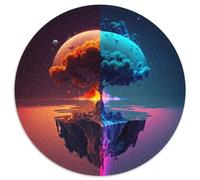 Alien Planet Landscape Jigsaw Puzzles 1000 Pieces for Adults Round Puzzles 1000 Pieces for Adults Brain Challenge Gift, Educational Activity for Teenagers 67.5x67.5cm