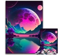Alien Planet Landscape Jigsaw Puzzles for Adults, 1000 Piece cardboard Puzzles Challenging DIY Brain Teaser for Teenagers 26X38CM/10.23x14.96inch