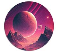 Alien Planet Landscape JigsawPuzzle 1000 Pieces for Adults 1000Pc Adults Round Jigsaw Puzzle Educational Toy for Teenagers, Home Office Decor (Size 67.5x67.5cm)