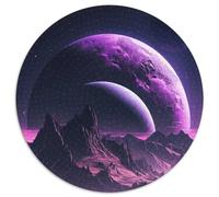 Alien Planet Landscape Jigsaws 1000 Pieces for Adults Round Jigsaw Puzzles 1000 Pieces for Adults Brain Teaser, Adult Game, Family Interactive Activity 67.5x67.5cm