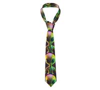 Alien Planet Men's Tie - Soft, Comfortable, Suitable for Wedding, Party, Business, Dinner, Daily Wear, Black, One Size, Black, One Size, Black/White, One size