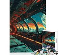 Alien Planet Pixel Art 1000 Piece Jigsaw Puzzles for Adults Improve Overall Mental Performance Mindful Soothing Leisure Game (38x26cm)