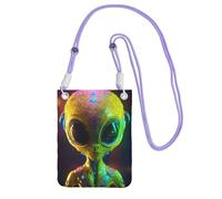 Alien Planet Print Crossbody Bag For Women, Mini Phone Purses, Cute Phone Wallet, For Hiking Travel Gift