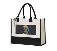 Alien Planet Print Tote Bag Eco-Friendly Large Capacity For Beach Travel Office Canvas Present Bags