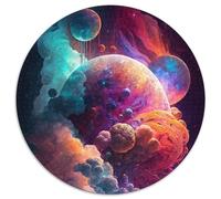 Alien Planet Puzzles for 1000 Piece 1000 Piece Round Jigsaw Brain Teaser, Adult Game, Family Interactive Activity 67.5x67.5cm