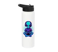 Alien Playing Video Games Gamer Gaming Stainless Steel Insulated Water Bottle