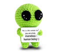 Alien Plush, Emotional Support Gift, Alien Toy for Women, Kids, Positive Affirmations Crochet Gifts, Cute Room Decor, Travel Companion