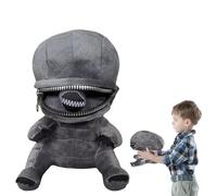 Alien Plush Toy, Horror Zipper Mouth Soft Toy, Cartoon Alien Stuffed Animal for Kids Adults, Creative Movie Character Plush Figure, Soft Comfortable Throw Pillow for Boys Girls